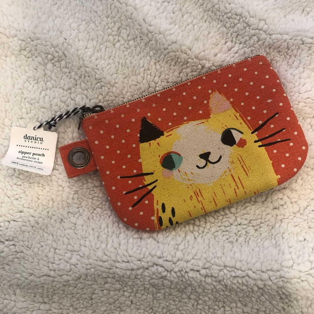 Darcia Studio Orange Cat Zipper Pouch Cosmetic Bag